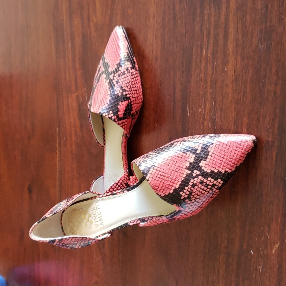 Vince Caputo Pink/Black leather flats